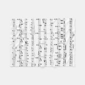 Couverture Polaire Musique en feuille blanche (Devant (Horizontal))
