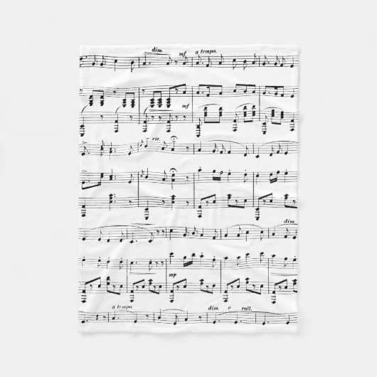 Couverture Polaire Musique en feuille blanche (Devant)