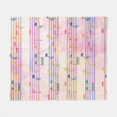 Couverture Polaire Musique multicolore colorée Note musicienne (Devant (Horizontal))