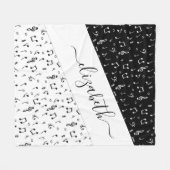 Couverture Polaire Musique noire et blanche personnalisée (Devant (Horizontal))