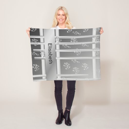 Couverture Polaire musique, note, clef, bande, symbole, brillant, élé (En situation)