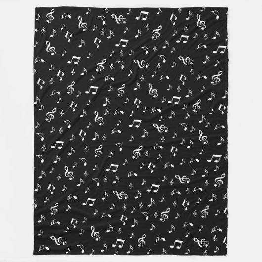 Couverture Polaire musique, note, clef, bande, symbole, brillant, élé (Devant)