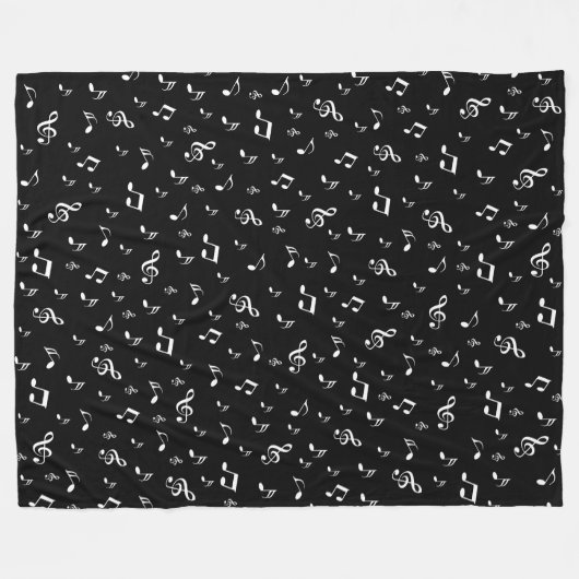 Couverture Polaire musique, note, clef, bande, symbole, brillant, élé (Devant (Horizontal))