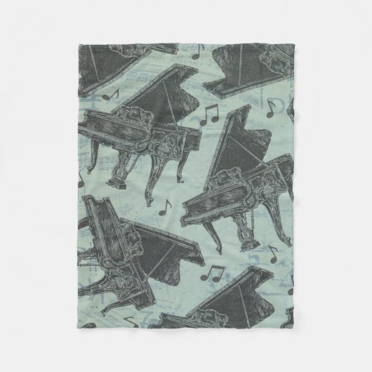 Couverture Polaire musique Note Musique Motif Thème Fleece Blanket (Devant)