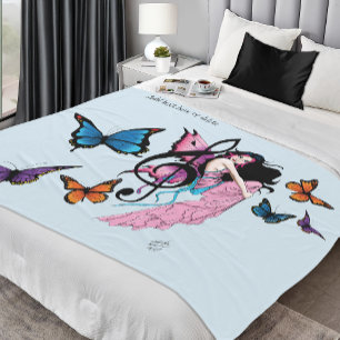 Couverture Polaire Musique Note Papillons Fairy