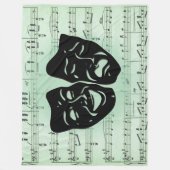 Couverture Polaire Musique verte et masques grecs de théâtre (Devant)