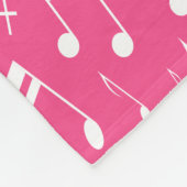 Couverture Polaire Musiques noires roses et blanches blanches blanc b (Coin)