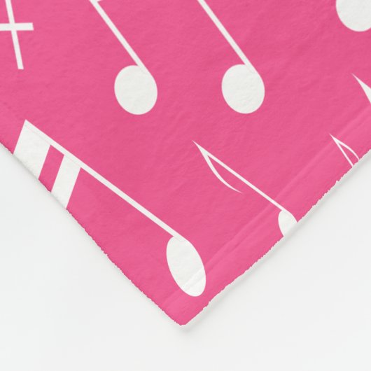 Couverture Polaire Musiques noires roses et blanches blanches blanc b (Coin)