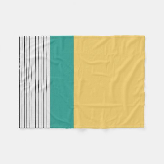 Couverture Polaire Mustard et motif turquoise (Devant (Horizontal))