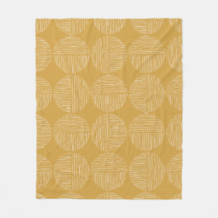 Couverture Polaire Mustard Jaune Cercles Modernes Linn Minimaliste Pa