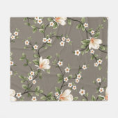 Couverture Polaire mustered small flowers with green leaves pattern o (Devant (Horizontal))