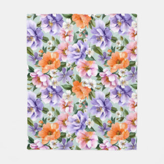 Couverture Polaire Muted Colorful Flowers Boho flower 