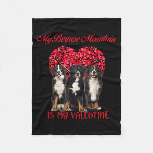 Couverture Polaire My Bernese Mountain Is My Valentine Dog Lover Vale (Devant)