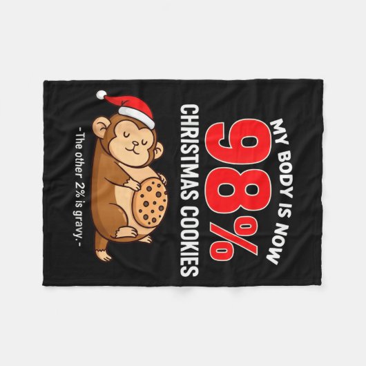 Couverture Polaire My Body Is 98% Christmas Cookies Funny Monkey Paja (Devant (Horizontal))