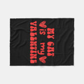 Couverture Polaire My Cat Is My Valentine Valentines Day Cat  (Devant (Horizontal))