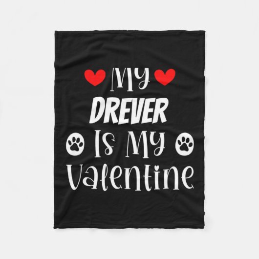 Couverture Polaire My Drever Is My Valentine Cute Valentines Day (Devant)