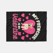 Couverture Polaire My Frenchie Is My Valentine Valentines Day French (Devant (Horizontal))