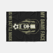 Couverture Polaire My Game Face Is My Byttle Mask Soccer Fan Camo Gra (Devant (Horizontal))