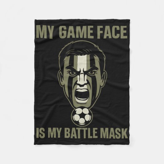 Couverture Polaire My Game Face Is My Byttle Mask Soccer Fan Camo Gra (Devant)