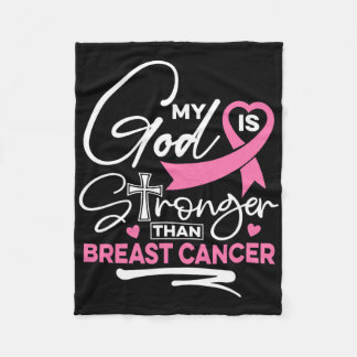 Couverture Polaire My God Is Stronger Than Breast Cancer Awareness Ch