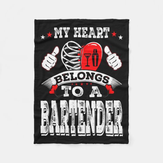 Couverture Polaire My Heart Belongs To A Bartender Valentine Day (Devant)