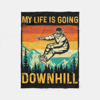 Couverture Polaire My Life Is Go Downhill - Snowboarder Snowboardi