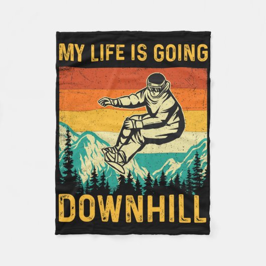 Couverture Polaire My Life Is Go Downhill - Snowboarder Snowboardi (Devant)