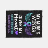 Couverture Polaire My Mom's Wings Cover Heart Suicide Awareness Ribbo (Devant (Horizontal))