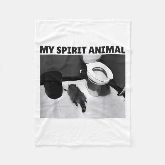 Couverture Polaire My Srit Animal Funny Drunk Raccoon Meme (Devant)