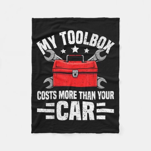 Couverture Polaire My Toolbox Costs More Than Your Car Funny Auto Mec (Devant)
