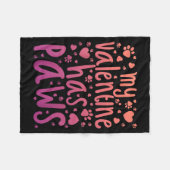 Couverture Polaire My Valentine Has Paws  (Devant (Horizontal))