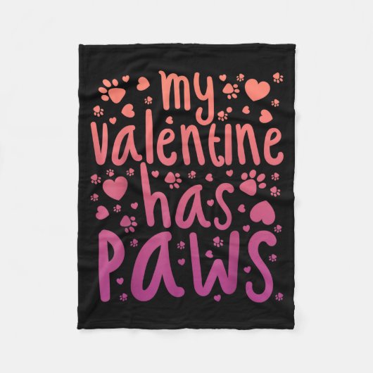 Couverture Polaire My Valentine Has Paws  (Devant)