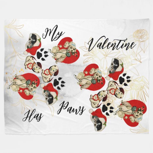 Couverture Polaire My Valentine Has Pws Charming mignon Amateurs d'an (Devant (Horizontal))