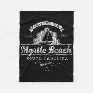 Couverture Polaire Myrtle Beach Sc Sailboat Vintage Nautical Tee
