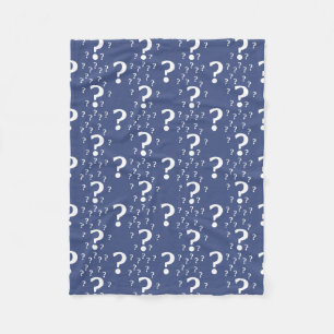 Couverture Polaire Mystère question marque énigme puzzle bleu