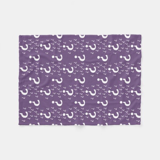 Couverture Polaire Mystère question marque énigme puzzle violet (Devant (Horizontal))