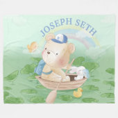 Couverture Polaire Mystérieux marécage + Bear Cub, Lapin et Oiseaux (Devant (Horizontal))