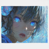 Couverture Polaire Mysterious Fantasy Girl - Ocean Art Aesthetic (Devant (Horizontal))