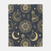Couverture Polaire Mystical Celestial Witchcraft - Gold Botanical (2) (Devant)