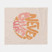 Couverture Polaire N'abandonnez jamais - Motivation rose et orange (Devant (Horizontal))