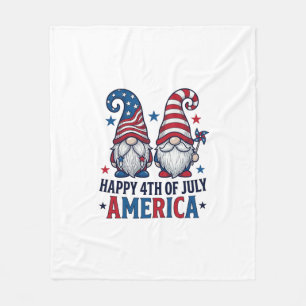 Couverture Polaire Nains Patriotes Joyeux 4 Juillet Amérique T-Shirt_