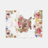 Couverture Polaire Naissance personnalisée du cerf aquarelle (Devant (Horizontal))