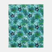 Couverture Polaire Nalani Hawaiian Tropical Garden Turquoise (Devant)