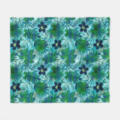 Couverture Polaire Nalani Hawaiian Tropical Garden Turquoise (Devant (Horizontal))