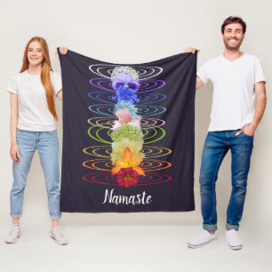 Couverture Polaire Namaste Citation Fleurs de Chakra Zen Spirituel