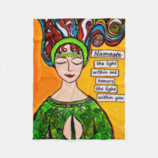 Couverture Polaire Namaste' la lumière en moi honore la lumière
