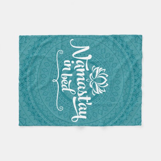 Couverture Polaire Namaste Mandala Funny Citation Fleece Blanche (Devant (Horizontal))
