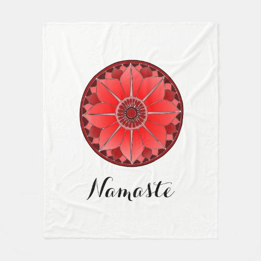 Couverture Polaire Namaste moderne Red Mandala (Devant)