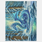 Couverture Polaire Name, Aqua Blue Ice Dragon Near Pond  (Devant)