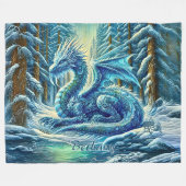 Couverture Polaire Name, Aqua Blue Ice Dragon Near Pond  (Devant (Horizontal))